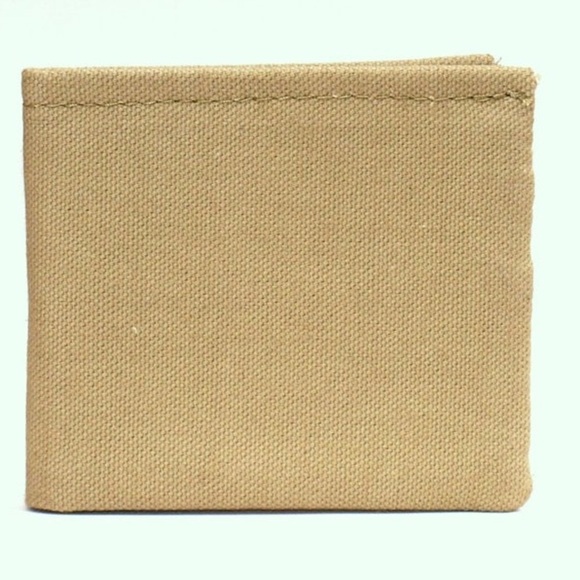 Wallet bifold army green canvas handmade - Picture 2 of 5